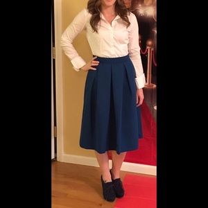 NY&CO Teal High-waisted Pleated Skirt - Worn Once